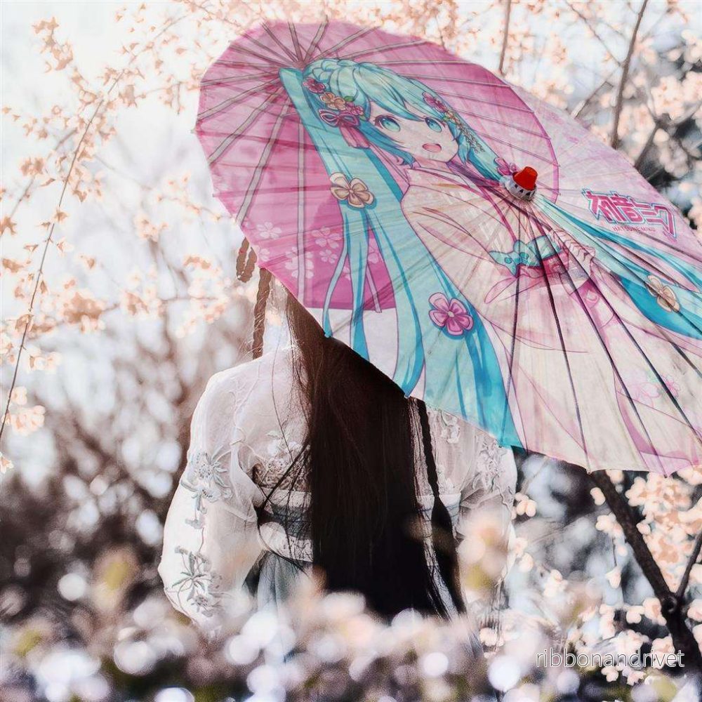 Miku Hatsune Japansk Papper Solparaply Miku Hatsune Japansk Papper Solparaply