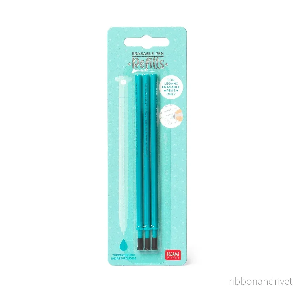 Legami Refill till raderbar gelpenna 3-pack – Turkost bläck Legami Refill till raderbar gelpenna 3-pack – Turkost bläck
