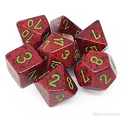 Chessex Speckled Polyhedral 7-Die Set - Strawberry