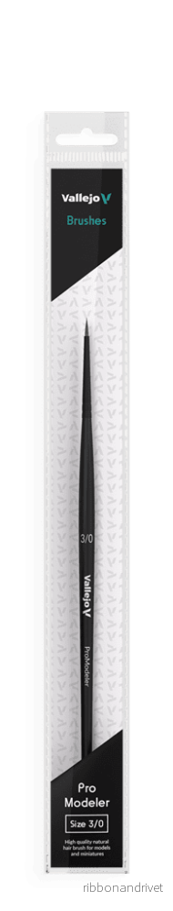 Vallejo Pro Modeler – Rundpensel i Naturlig Hår No. 3/0 Vallejo Pro Modeler – Rundpensel i Naturlig Hår No. 3/0