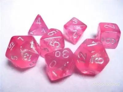 Chessex Borealis Polyhedral Pink/Silver Luminary 7-Die Set - Bild 3