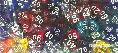 Chessex Translucenta Tärningspåsar med 50 Tärningar - Translucenta Tiotal 10