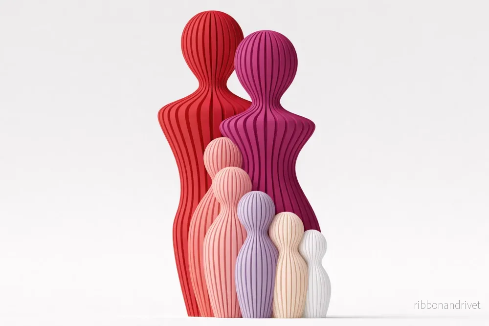 Familjeskulptur med 5 barn - Bild 3