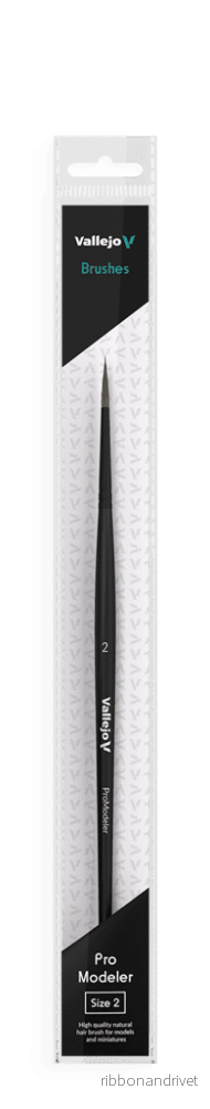 Vallejo Pro Modeler Natural Hair Round Brush No. 2 Vallejo Pro Modeler Natural Hair Round Brush No. 2