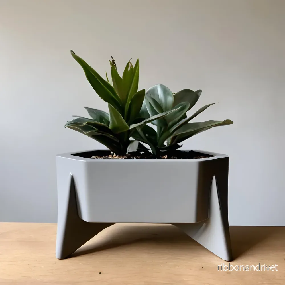 Sexkantad mid-century modern blomkruka - Bild 2