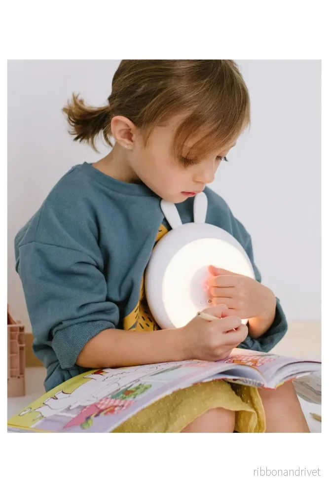 Kaninlampa med väckarklocka och "wake up light"– Vit - Bild 2