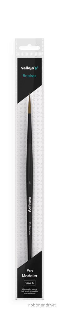 Vallejo Pro Modeler Rund Pensel No. 4 i Naturligt Hår Vallejo Pro Modeler Rund Pensel No. 4 i Naturligt Hår