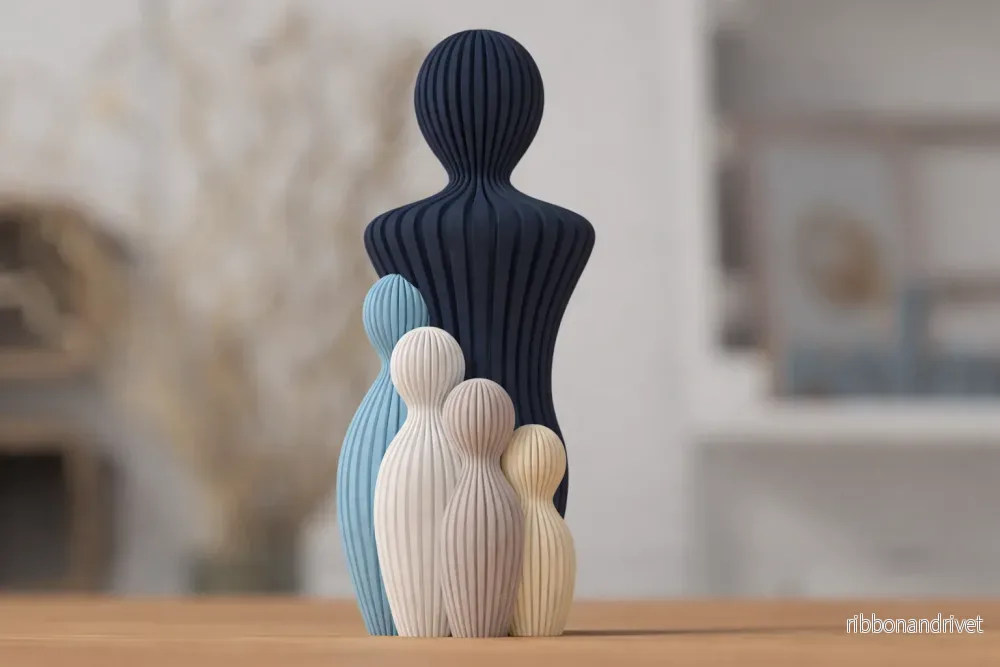 Fars dag-skulptur med 4 barn - Bild 2