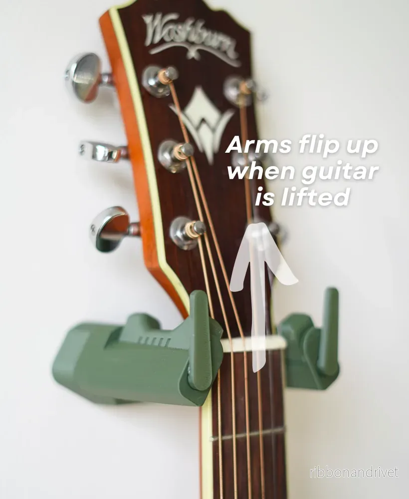 Självlåsande gitarrhängare för väggmontering