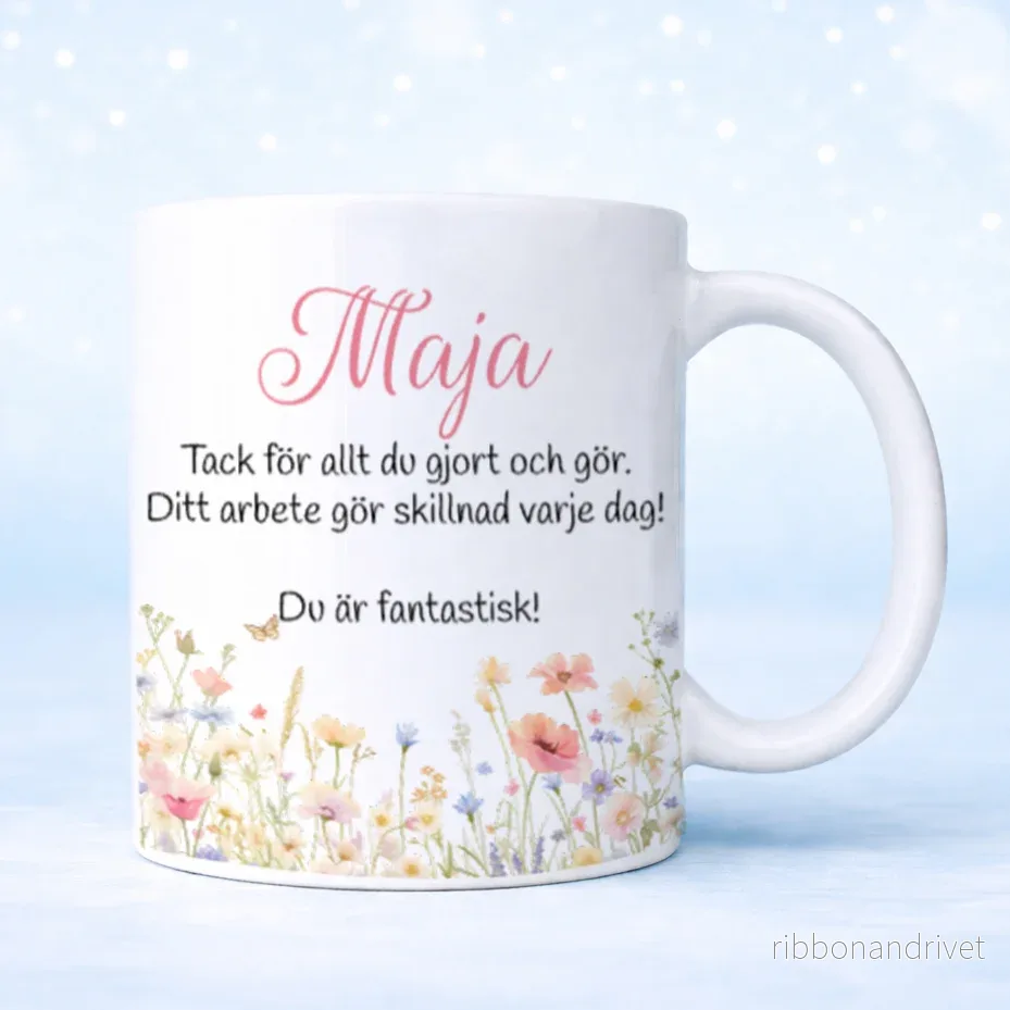 Blommor | Fröken & pedagog | Personlig mugg Blommor | Fröken & pedagog | Personlig mugg