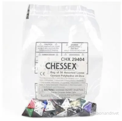 Chessex Opaque Påsar med 50 Assorterade Tärningar - Löst Opaque Polyhedral d4 Tärningar - Bild 3