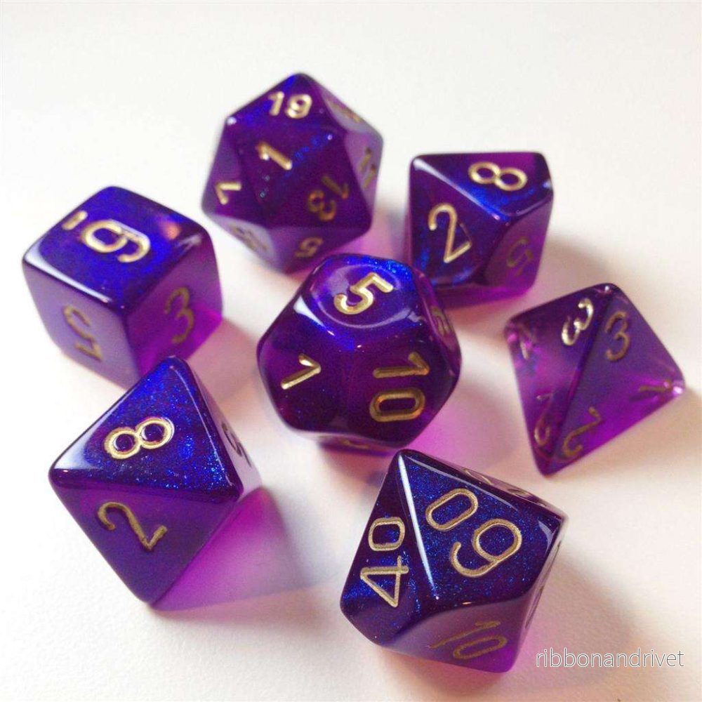 Chessex Borealis Polyhedral Royal Purple/gold Luminary 7-Die Set Chessex Borealis Polyhedral Royal Purple/gold Luminary 7-Die Set