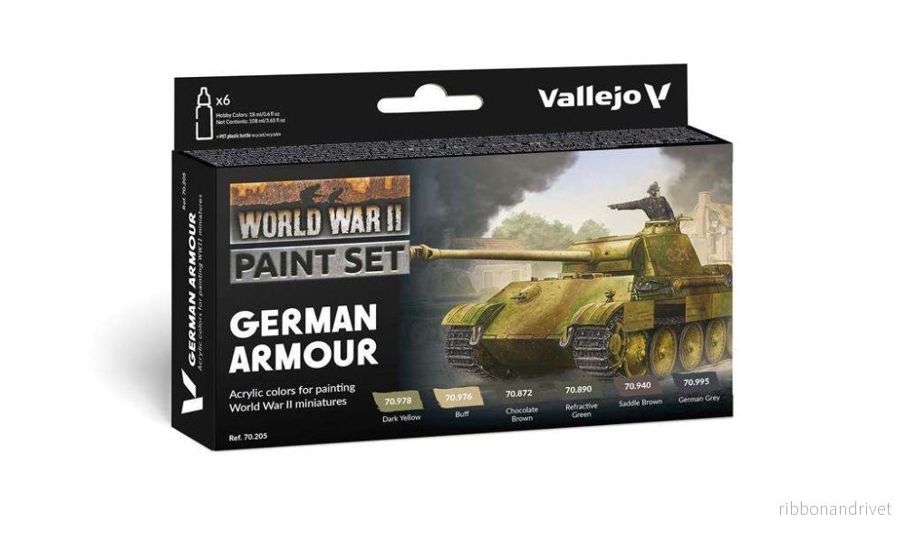 Vallejo Model Color / Andra världskriget / Set med 6 färger – Tysk pansar 18 ml Vallejo Model Color / Andra världskriget / Set med 6 färger – Tysk pansar 18 ml