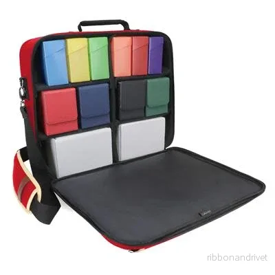 ENHANCE Designer Edition Trading Card Game Axelremsväska för Deck Boxes (Röd) - Bild 2