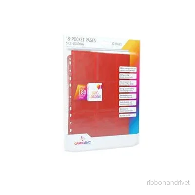 Gamegenic Sideloading 18-Pocket Pages (10-pack) - Röd