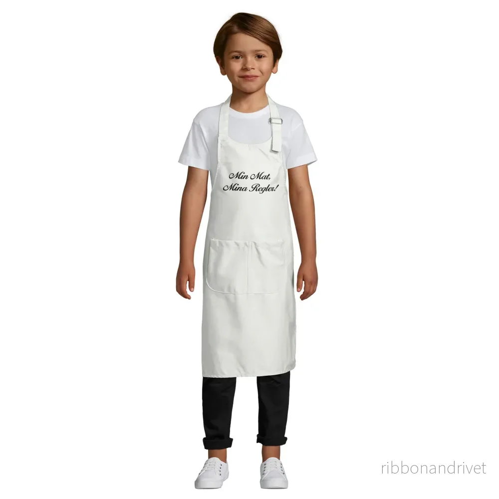 Barnförkläde  | SOL’S Gala Kids 00599 med broderad text- ”Min Mat, Mina Regler!”