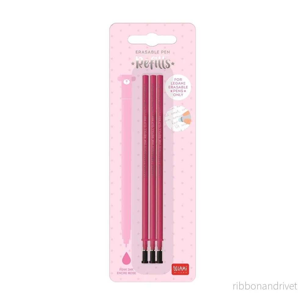 Legami Refill till raderbar gelpenna 3-pack – Rosa bläck Legami Refill till raderbar gelpenna 3-pack – Rosa bläck
