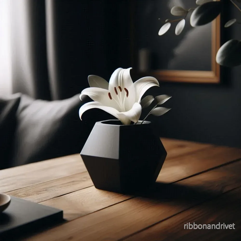Modern femkantig vas för små blommor - Bild 2