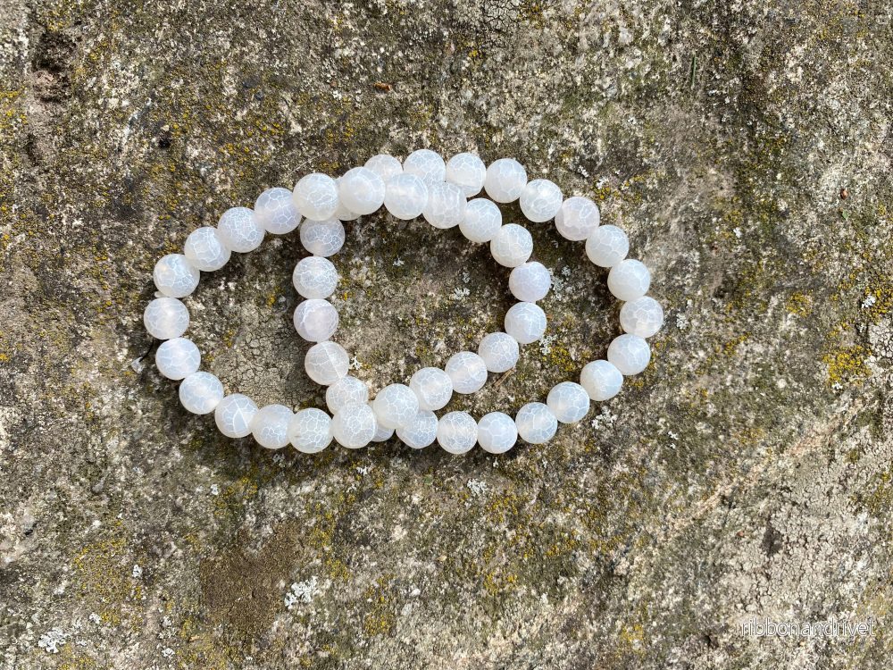 Frostad Vit Agat Armband - Bild 3