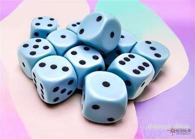 Chessex Opaque Pastell Blå/ svart 16mm d6 Tärningar Block (12 stycken) Chessex Opaque Pastell Blå/ svart 16mm d6 Tärningar Block (12 stycken)