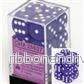 Chessex Opaque 16mm d6 Dice Blocks (12 Dice) - Lila med Vita Prickar