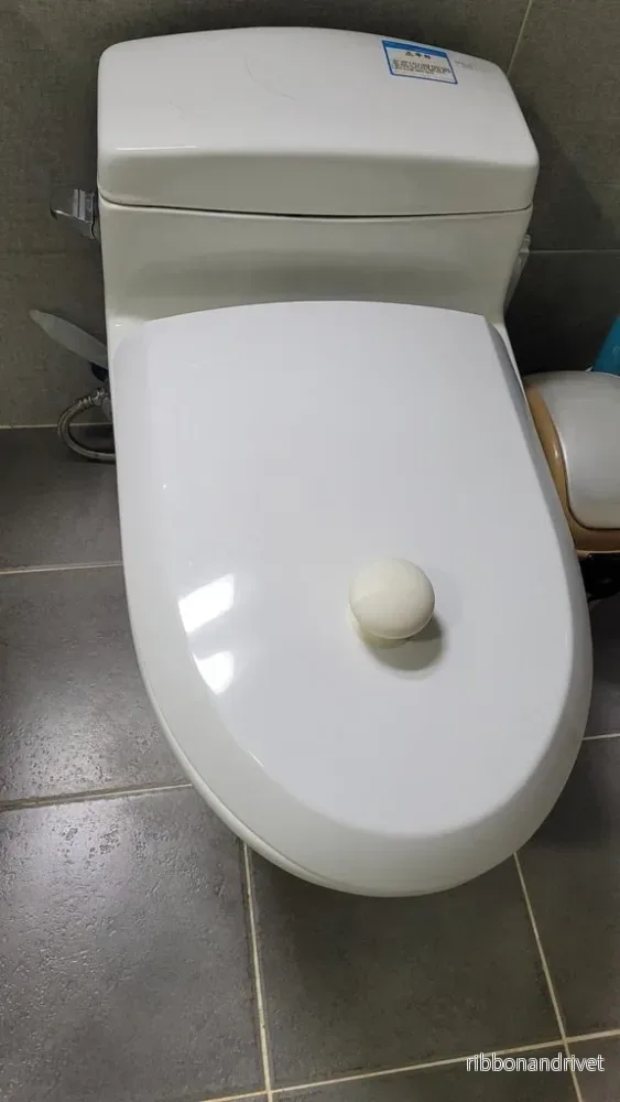 Runt handtag för toalettlock