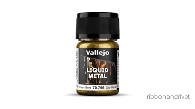 Vallejo Liquid Gold - Alkoholbaserade metallfärger - Grön Guld 35 ml - Bild 2