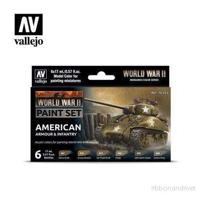 Vallejo WWII Amerikansk Armour & Infanteri Färgset Vallejo WWII Amerikansk Armour & Infanteri Färgset