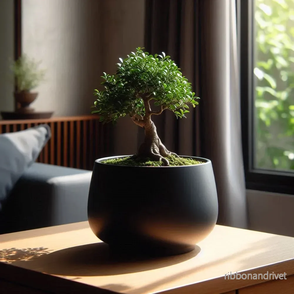Modern rund bonsai-kruka för växter