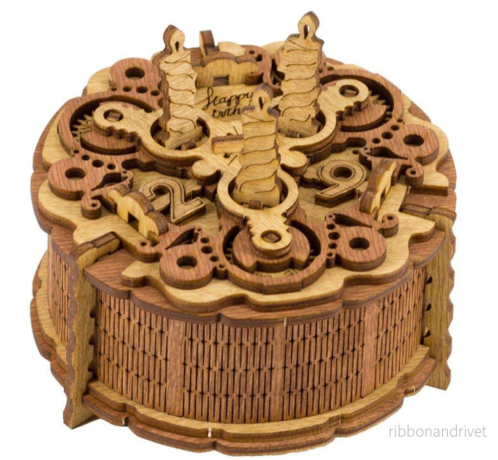 Gift Puzzle Box – Wooden Gift Vault – Birthday Cake Gift Puzzle Box – Wooden Gift Vault – Birthday Cake
