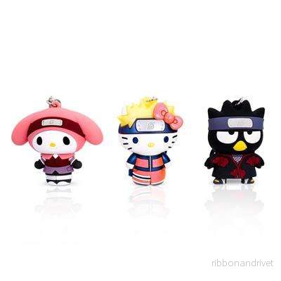 Hello Kitty x Naruto 3D-skummfigurväskklämma 3-delars set - Bild 2