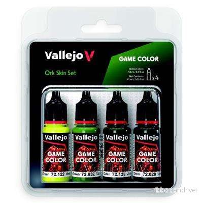 Vallejo – Game Color / 4 färger – Ork Hud Set Vallejo – Game Color / 4 färger – Ork Hud Set