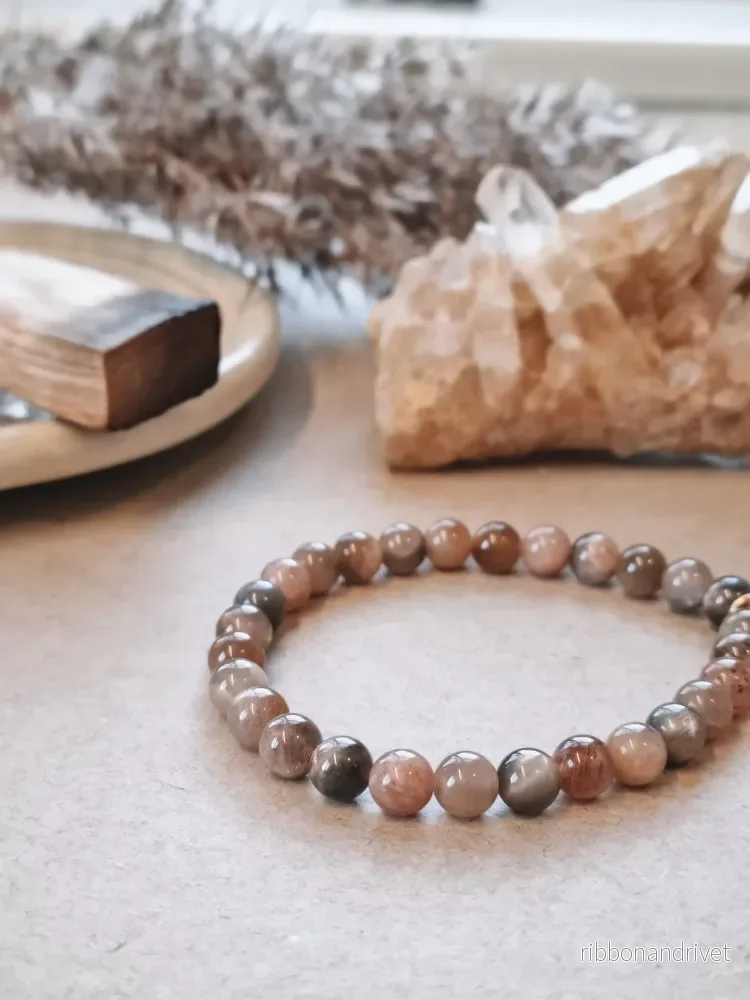 Mantra ENERGY Armband – Manifestation – Svart Månsten - - Bild 2