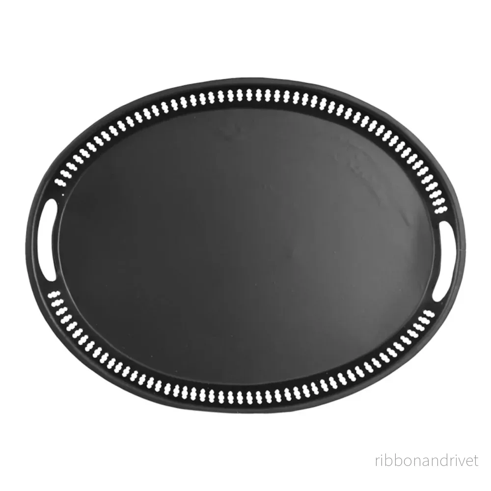 Svart Serveringsbricka i Plåt - Bild 3