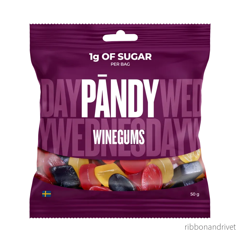 Pändy Winegums 50 g – Godis med 1 g socker Pändy Winegums 50 g – Godis med 1 g socker
