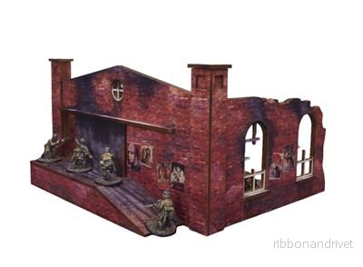 WW2 Ostfront Stalingrad Factory Back (with ramp) (1) PREPAINTED [28mm/1:56]