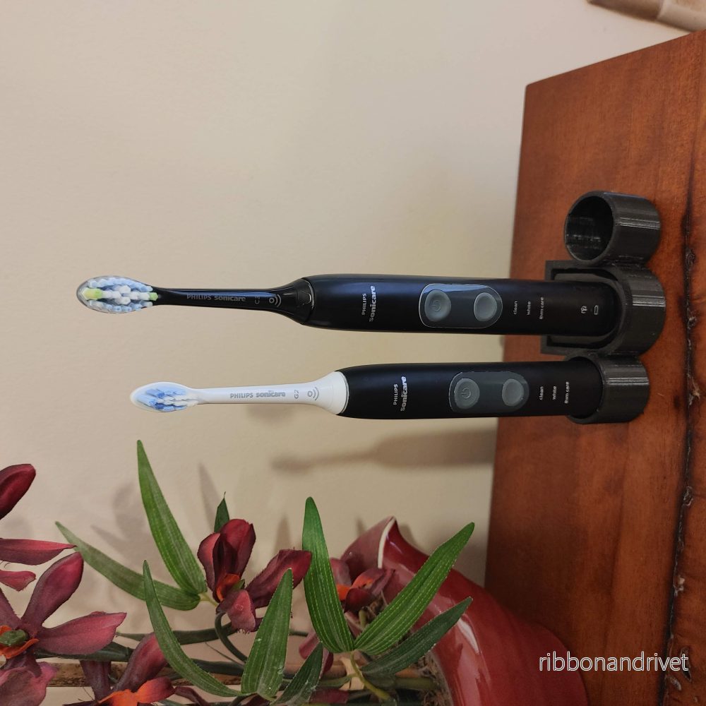 Stativ för två Philips Sonicare-tandborstar med laddare