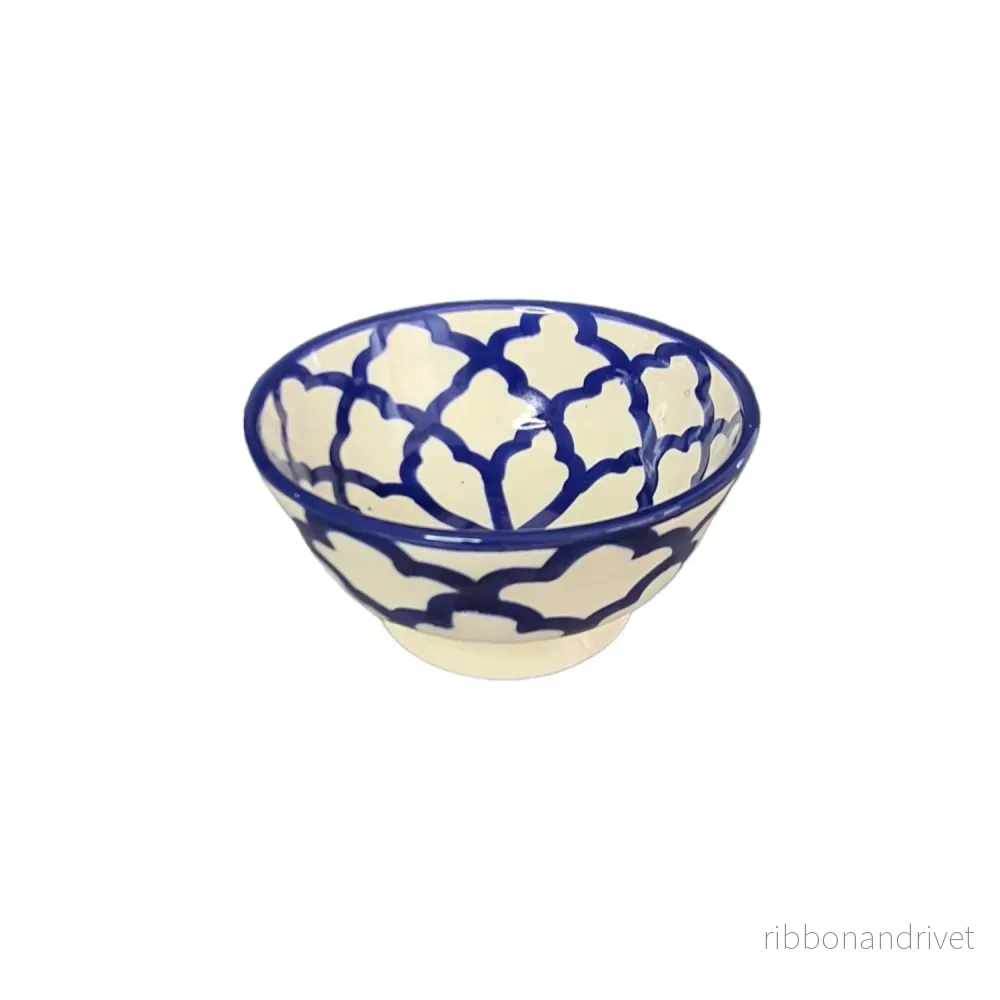 Skål Oriental vit/blå