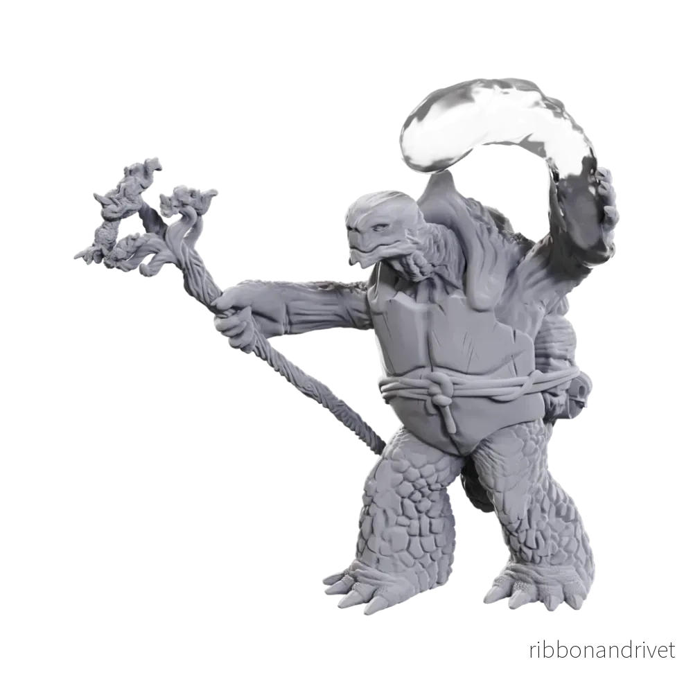 D&D Nolzur's Marvelous Miniatures: Tortle Druid & Wild Shape Giant Lizard
