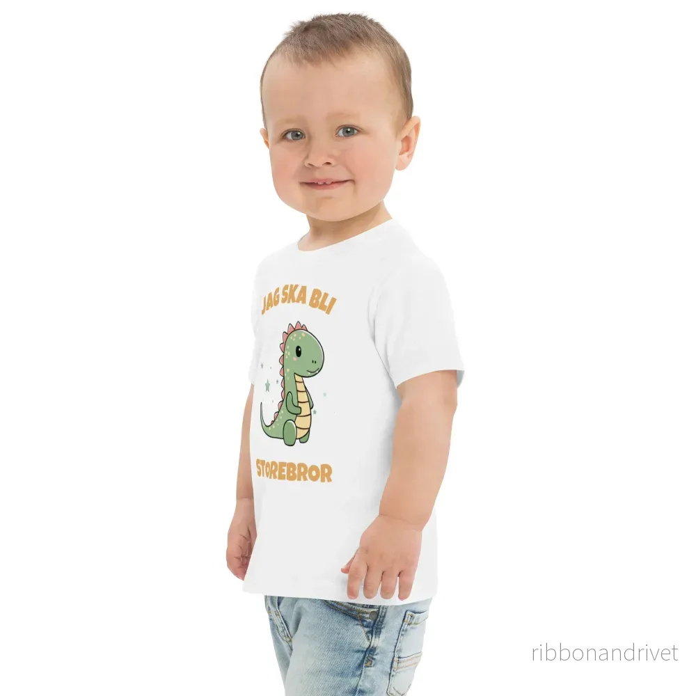 Jag ska bli storebror T-shirt - Grön Dinosaur - Bild 3