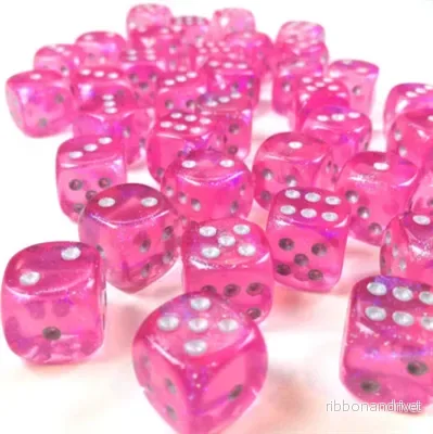 Chessex Borealis 12mm d6 Rosa/Silver Luminary Tärningar Block (36 tärningar) Chessex Borealis 12mm d6 Rosa/Silver Luminary Tärningar Block (36 tärningar)
