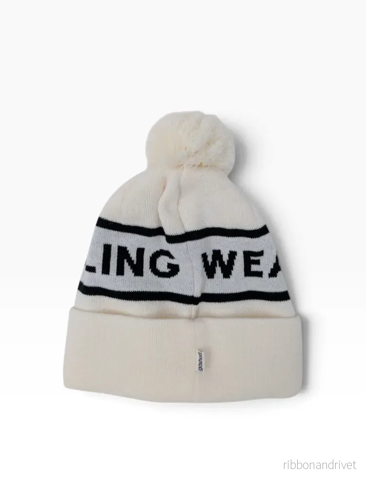 Gåshud Signature Classic PomPom Beanie – Vit - Bild 3