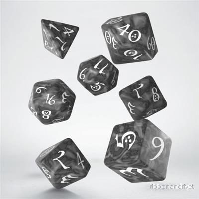 Klassisk RPG Rökig & Vit Tärningsset (7)