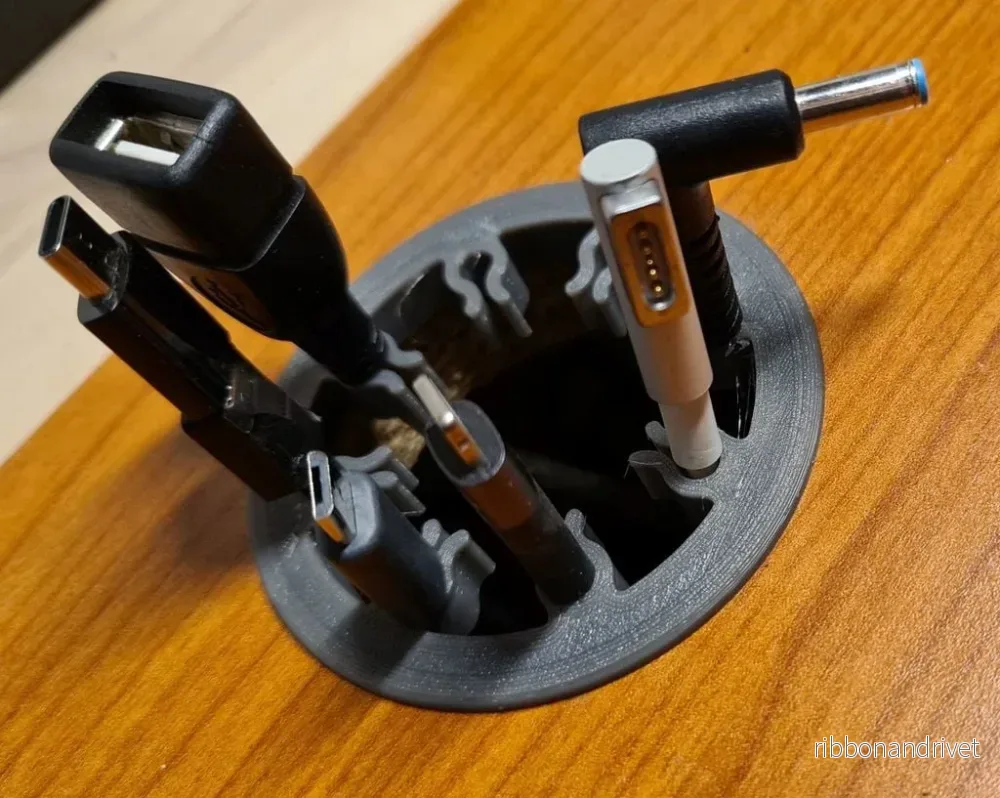 Rund kabelhanterare för skrivbord