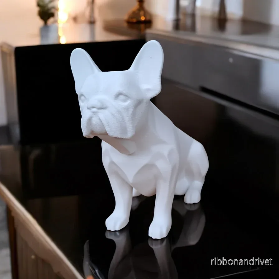 Minimalistisk skulptur av fransk bulldog - Bild 3