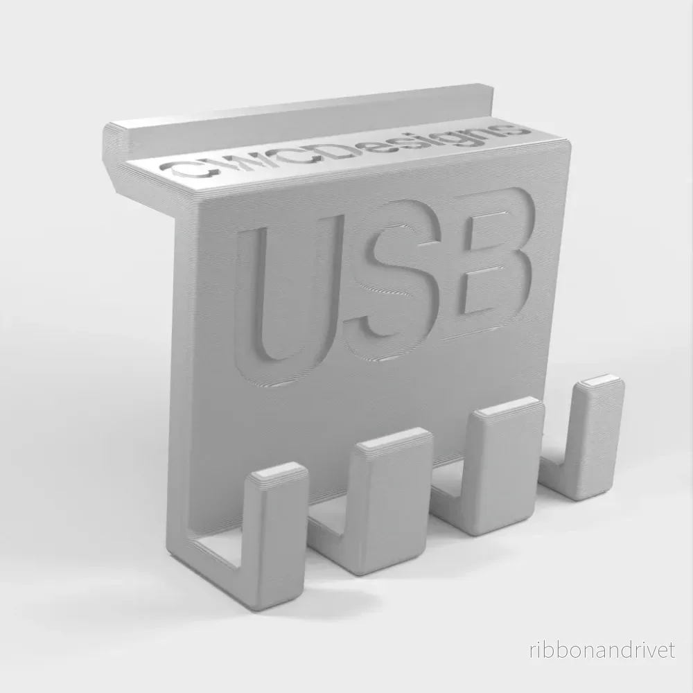 Saknar USB-hållare för organisation och kabelhantering