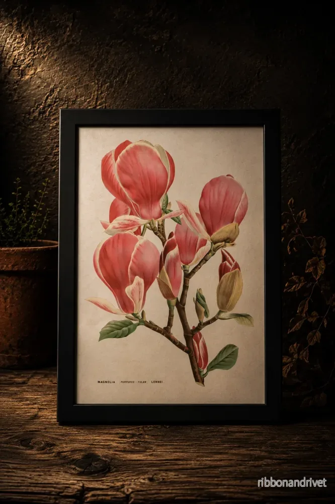 Botanisk poster, Magnolia Botanisk poster, Magnolia