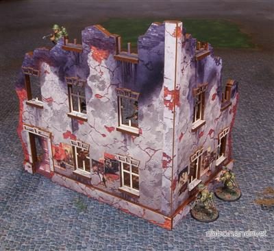 WW2 Ostfront Stalingrad Univermag Left (med 3:e våningen) (1) FÖRMÅLAD [28mm/1:56]