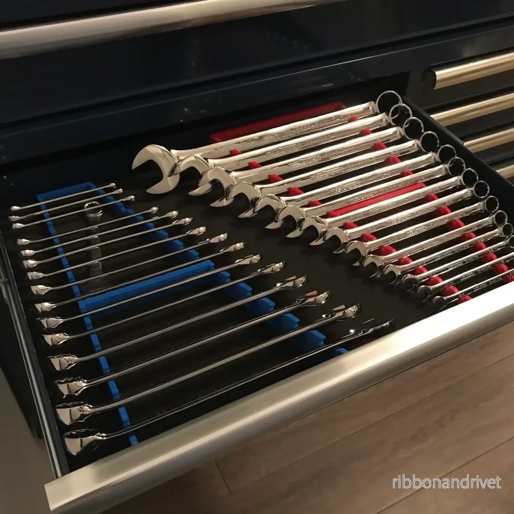 Platsbesparande organiseringsset för ringmutternycklar - Bild 2