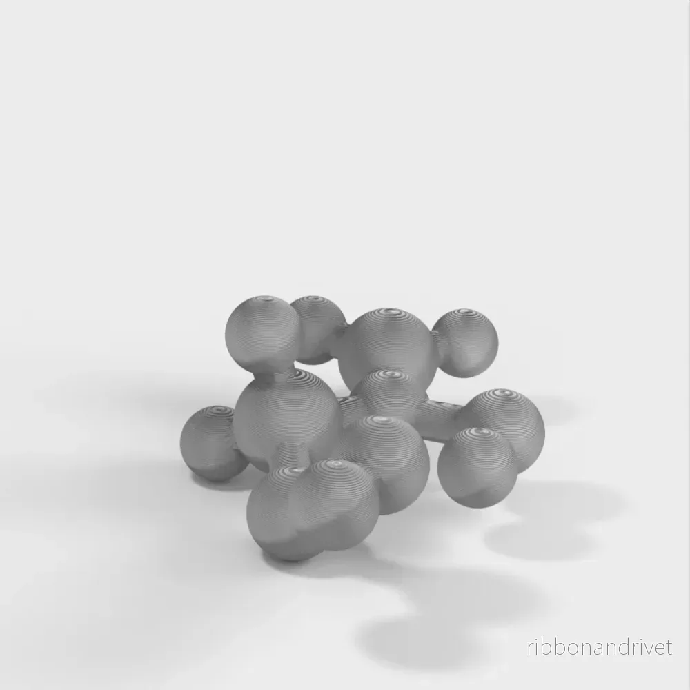 Molekylär modell - Vinylacetat - atomär modell av slemmets huvudmonomer - Bild 2